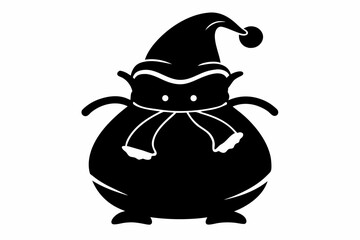 santa s sack silhouette line art vector illustration