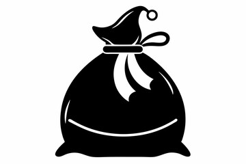 santa s sack silhouette line art vector illustration
