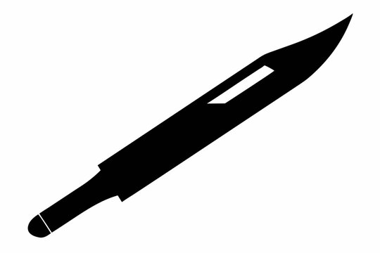 black scalpel blade on white background clip art preview