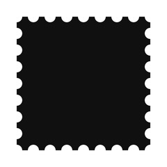 Perforated Square Postage Stamp Silhouette Icon