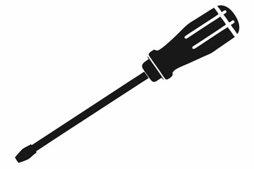 screwdriver silhouette line art vector illustration