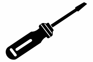 screwdriver silhouette line art vector illustration