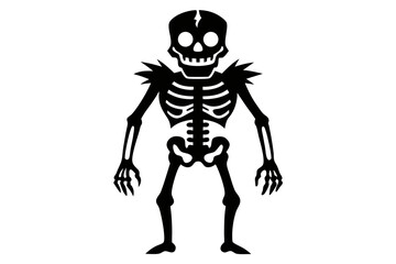 skeleton with a skull
