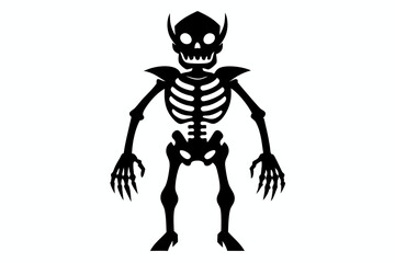 skeleton silhouette line art vector illustration