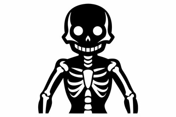 skeleton silhouette line art vector illustration
