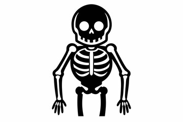 skeleton silhouette line art vector illustration