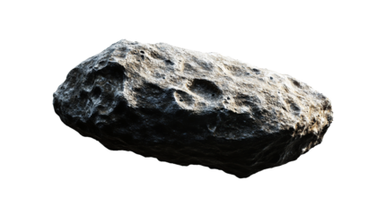 A space asteroid in flight isolated on a transparent background. PNG