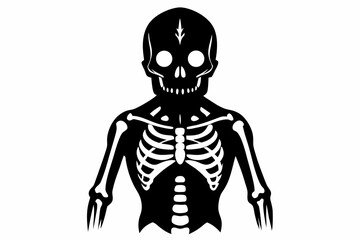 skeleton silhouette line art vector illustration