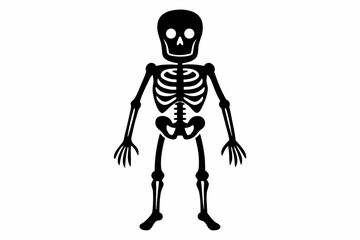 skeleton silhouette line art vector illustration