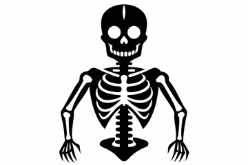 skeleton silhouette line art vector illustration