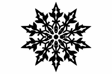 snowflake silhouette line art vector illustration