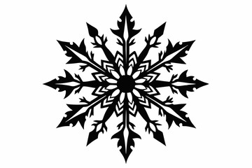 snowflake silhouette line art vector illustration