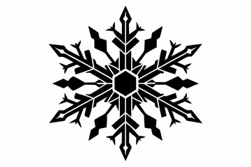 snowflake silhouette line art vector illustration