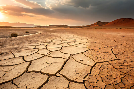 cracked earth in the desert, Cracked Dry Earth Texture &ndash; Parched Desert Soil Background