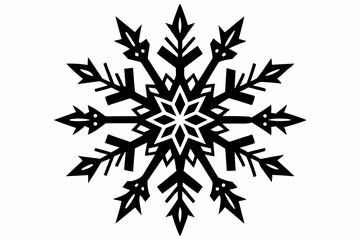 snowflake silhouette line art vector illustration