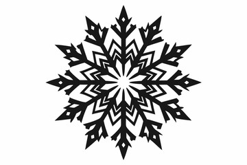 snowflake silhouette line art vector illustration