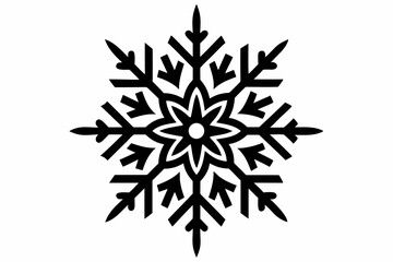 snowflake silhouette line art vector illustration
