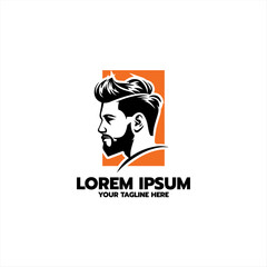 Vector beard man logo design