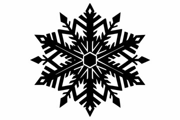 snowflake silhouette line art vector illustration