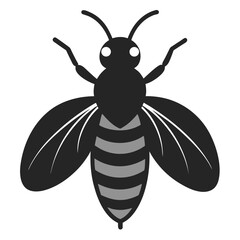 Honey bee insect vector silhouette illustration on white background