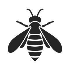 Honey bee insect icon vector silhouette illustration on white background