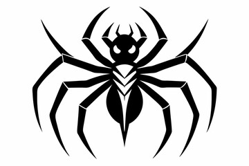 spider silhouette line art vector illustration