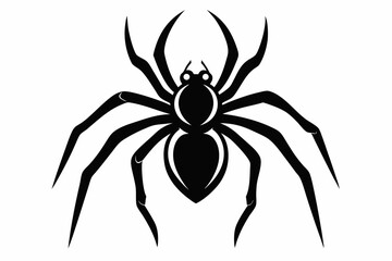 spider silhouette line art vector illustration