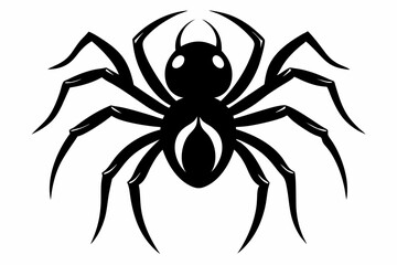 spider silhouette line art vector illustration