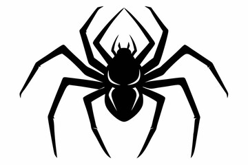 spider silhouette line art vector illustration