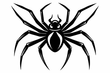 spider silhouette line art vector illustration