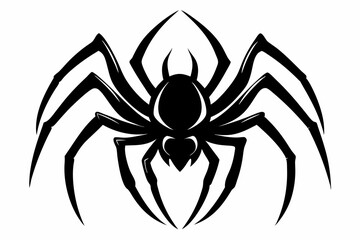 spider silhouette line art vector illustration