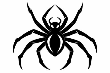 spider silhouette line art vector illustration