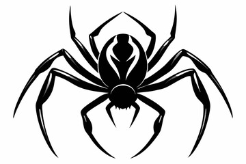 spider silhouette line art vector illustration