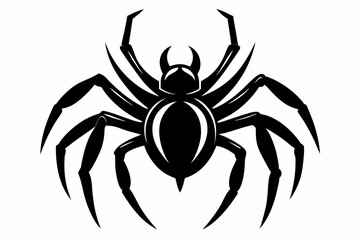 spider silhouette line art vector illustration
