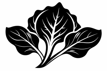spinach silhouette line art vector illustration