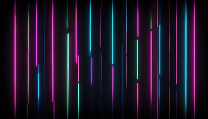 A striking visual of neon lights, creating a vibrant display with vertical glowing lines.