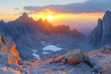 Obraz premium Majestic mountain sunset vista (1)