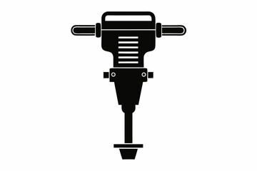 tamping rammer silhouette line art vector illustration