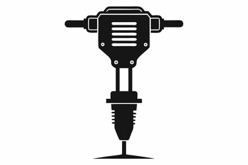 tamping rammer silhouette line art vector illustration