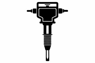 tamping rammer silhouette line art vector illustration