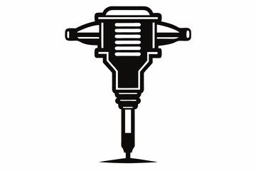 tamping rammer silhouette line art vector illustration