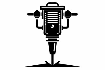 tamping rammer silhouette line art vector illustration