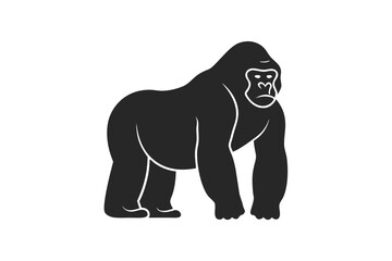 Obraz premium Gorilla vector silhouette illustration on white background