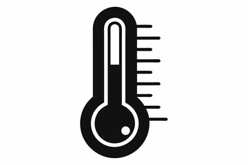 thermometer silhouette line art vector illustration