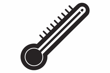 thermometer silhouette line art vector illustration
