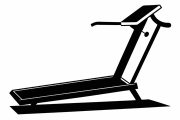 treadmill silhouette line art vector illustration
