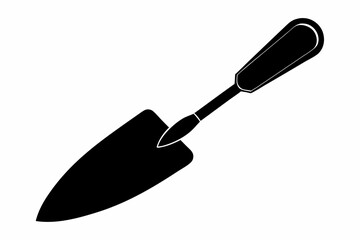 trowel silhouette line art vector illustration