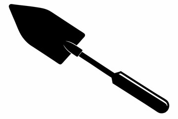 trowel silhouette line art vector illustration
