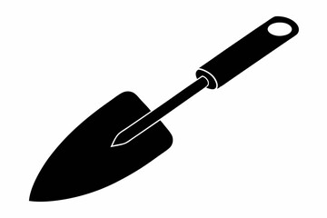 trowel silhouette line art vector illustration