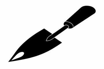 trowel silhouette line art vector illustration